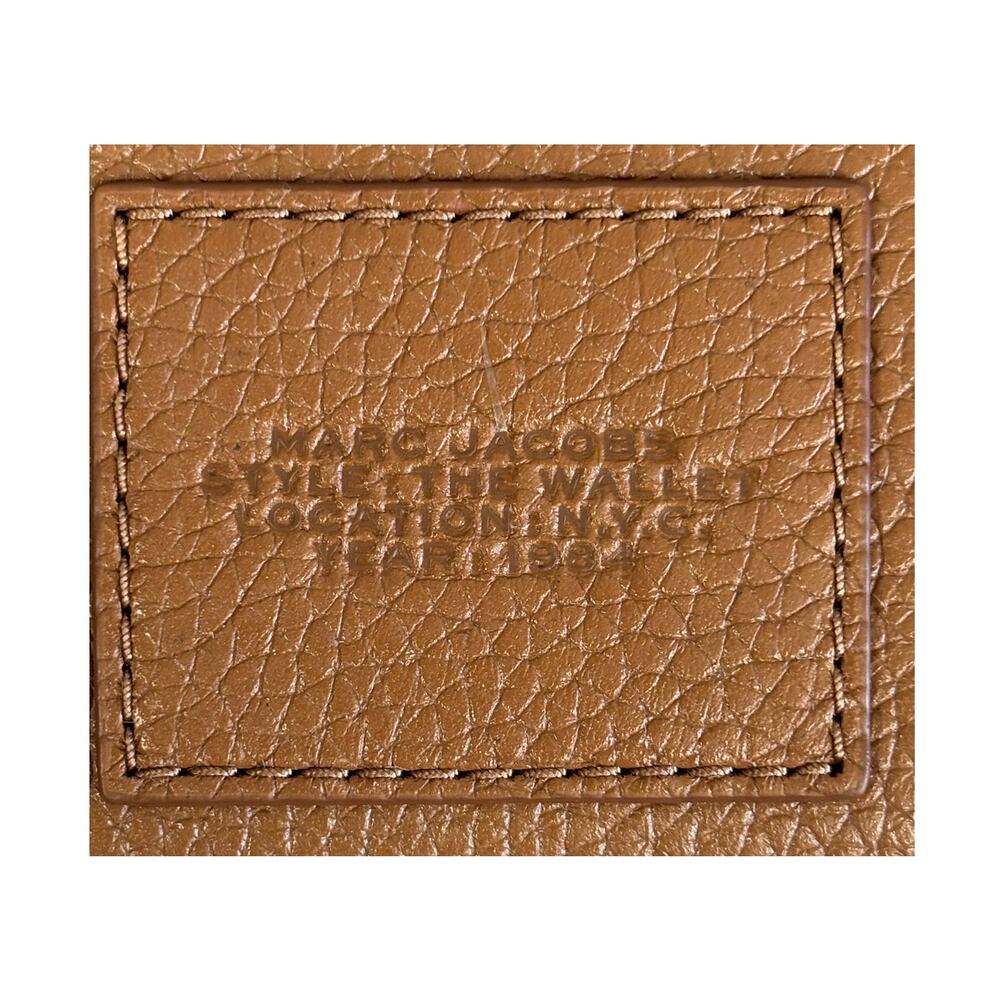 NWT Marc Jacobs The Wallet Brown 3/4 Zip Pebbled leather Wallet #72894 - Picture 6 of 8